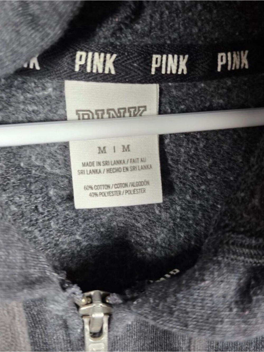 ✨ PINK Victoria's Secret Gray Bling Logo Hoodie - Picture 4 of 4